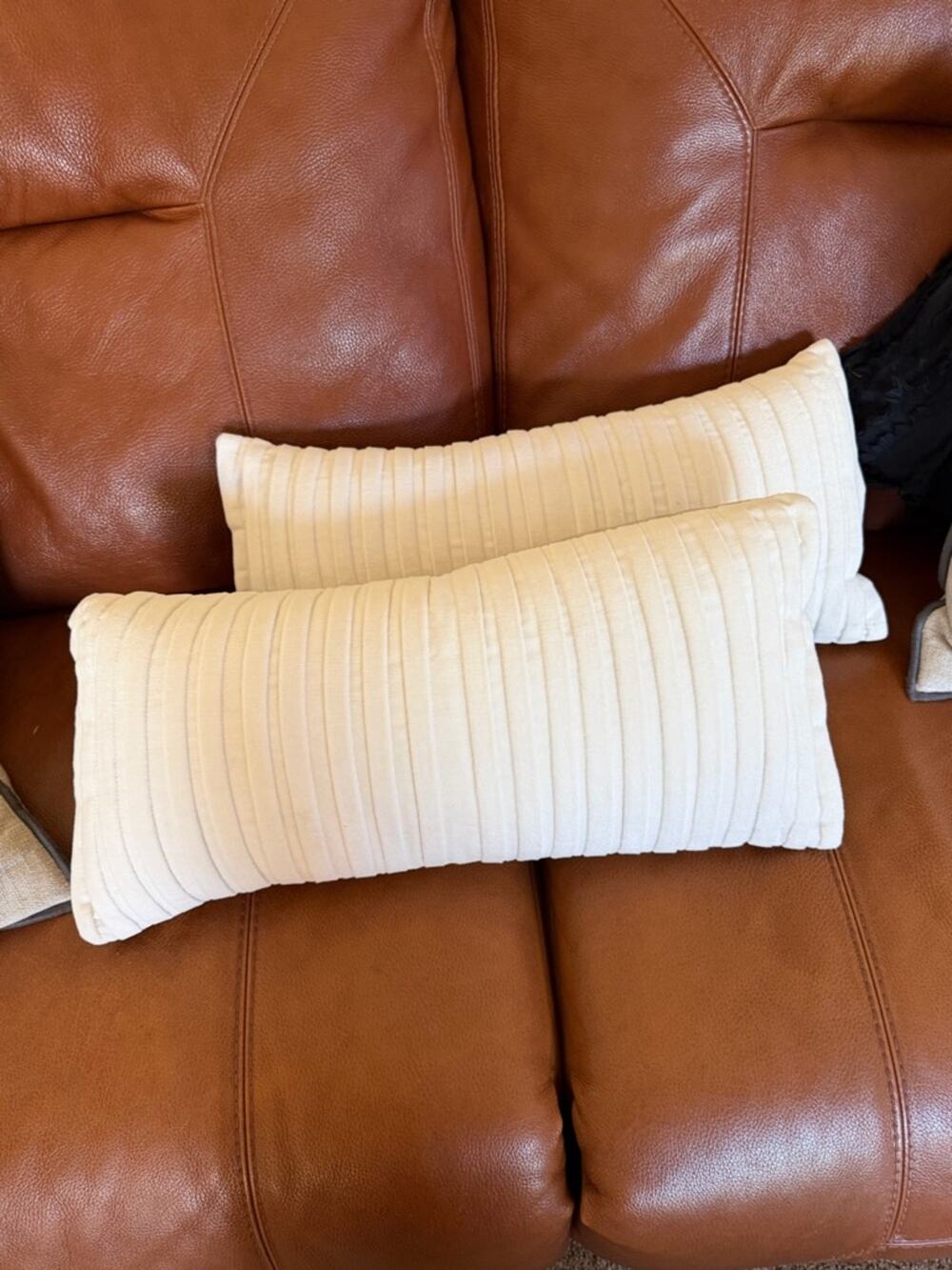 Mud Pie pleated velvet pillows x2